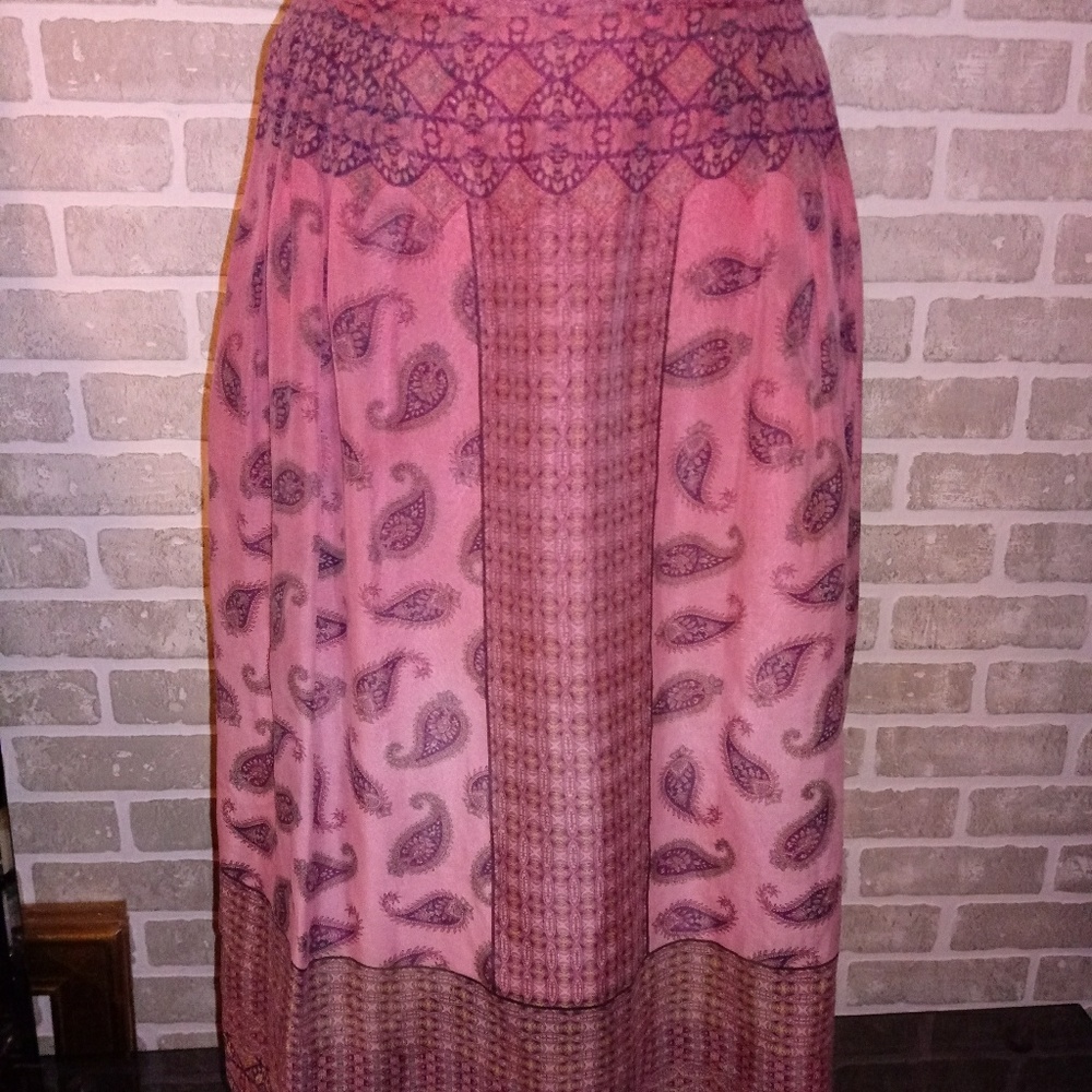 Soft sheer SILK pink GYPSY 05 Skirt. Sz M